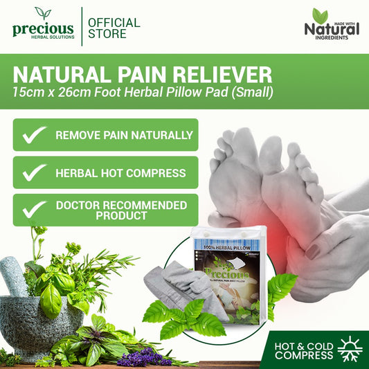 Precious Herbal Pad Relief Foot - All-Natural Hot & Cold Compress (Small, Medium & Large)