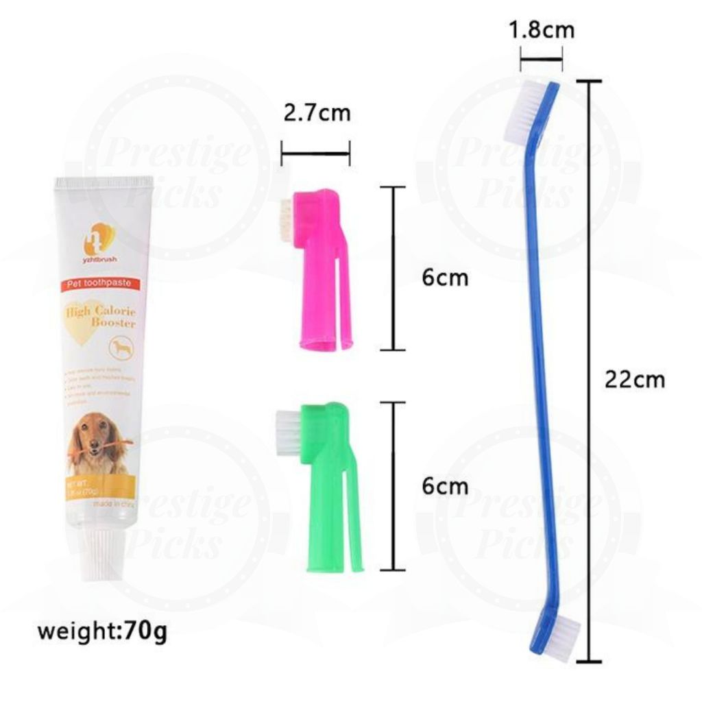 Pet Dental Care Kit for Dog Cat Puppy Toothbrush Toothpaste Set Teeth Oral Cleaning Bad Breath Care