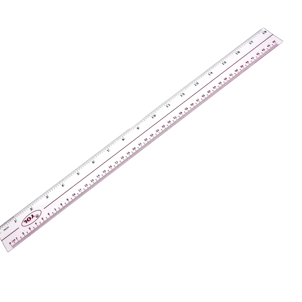 Straight Ruler Plastic & Metal Measuring Tool for Student School Office 6 Inches, 12Inches & 18 inches