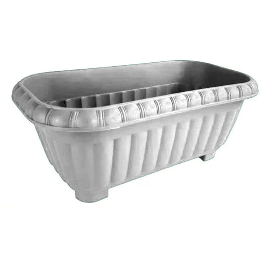 Set of 3 Plastic Rectangular Flower Pots - Durable Green Planters for Indoor & Outdoor Gardening, Herbs, and Vegetables