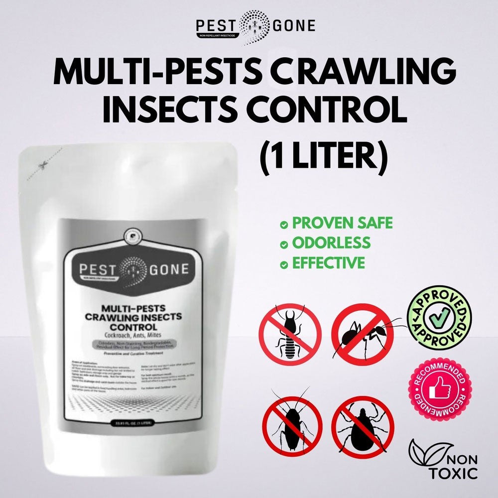 Pest Gone Multi-Pest Anti Cockroach, Ants, Mites, Termite Odorless Pest Control Spray Solution Spray 1000 ml Refill Pouch and Sprayer Bottle