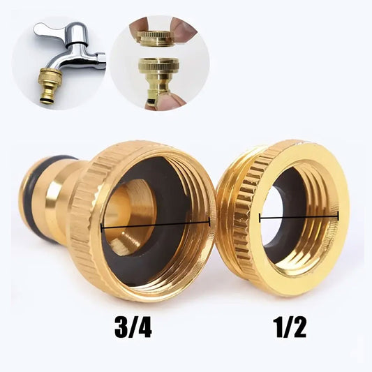 1/2" & 3/4" Brass Garden Faucet Hose Quick Connector | 1pc Quick Connect Tap Adapter