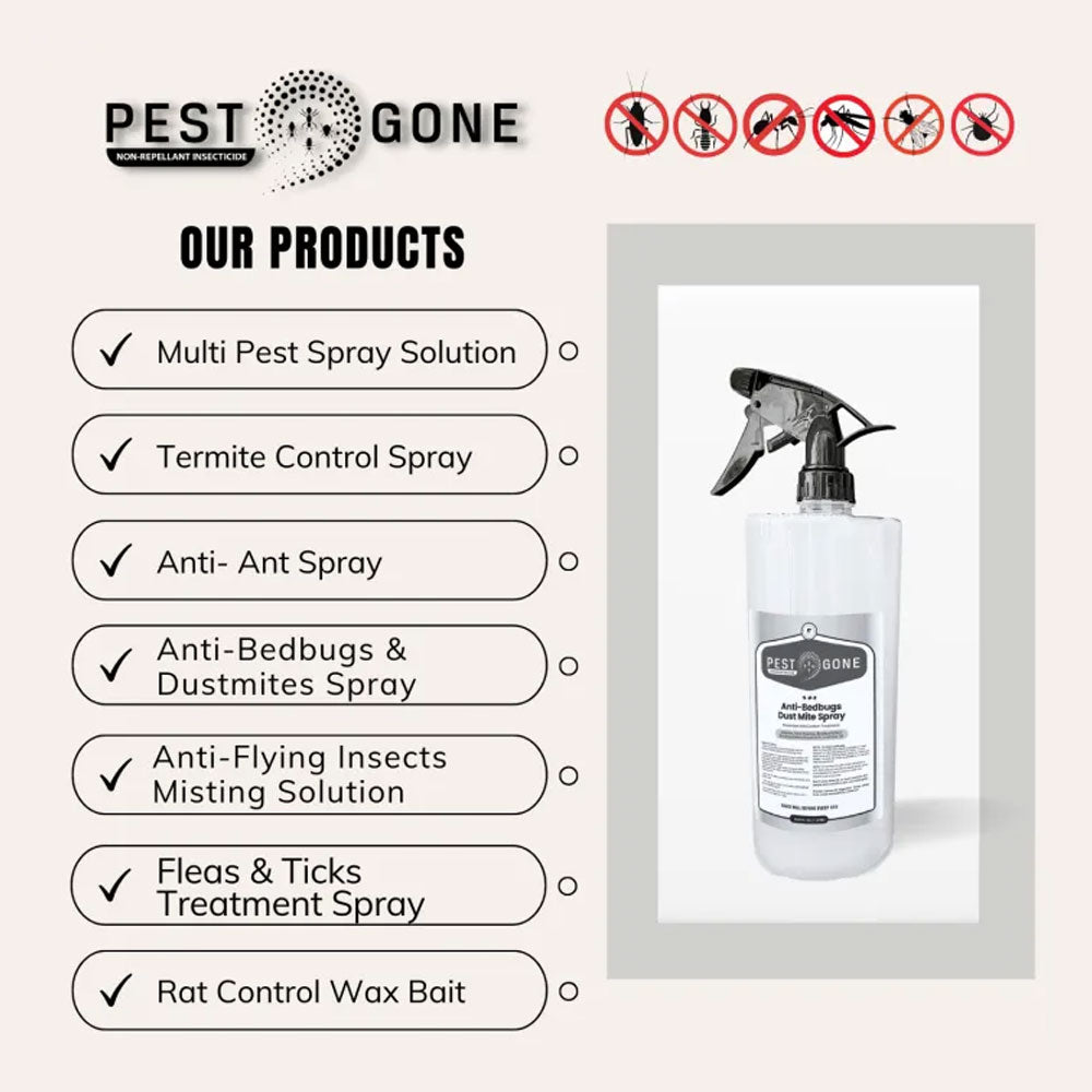 Pest Gone Anti-Bedbugs & Dust Mite Spray Effective Surot Bedbug Insecticide Spray, Non-Toxic Odorless Pest Control 1000ml Sprayer Bottle