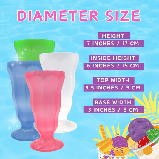 1pc / 6pcs Set Plastic Halo Halo Sago Gulaman Ginumis Ice cream Sundae Mais con Yelo Saba Coke Rootbeer Dessert Glasses Smoothie Cup Milkshake Cup Plastic