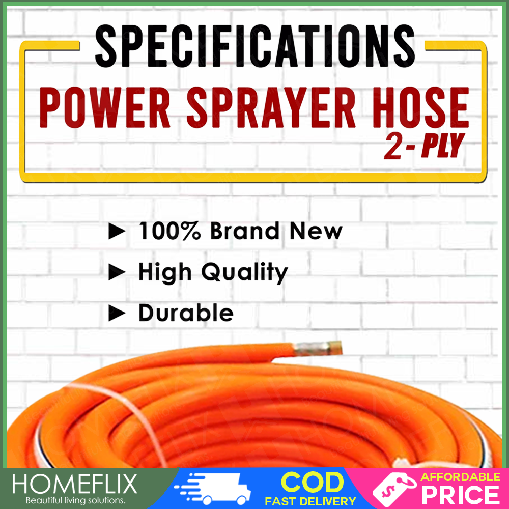 Powerhouse Orange Power Sprayer Hose 2 PLY 8.5mm PHI 10,15,20,30 meters
