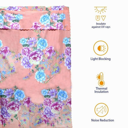 Curtains Floral Design - UV Protection, Light Blocking, Noise Reduction - Home Window Drapes