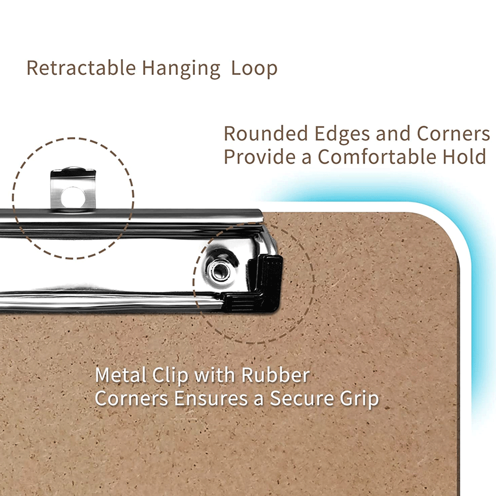 High Quality Wooden Writing Clip Board File Hardboard with Clip