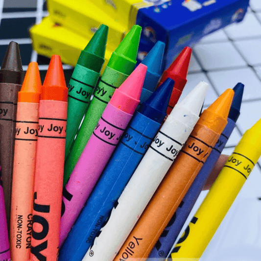 JOY 16 Colors Crayons Set - Non-Toxic, Multicolored Wax Crayons for Kids, School & Art Supplies"