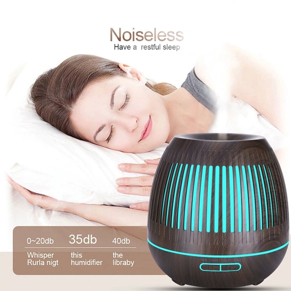 Aroma Diffuser Air Purifier With LED Lamp 7 Color Changing LED Lights Electric Wood Grain Aroma Essential Oil Diffuser Ultrasonic Air Humidifier