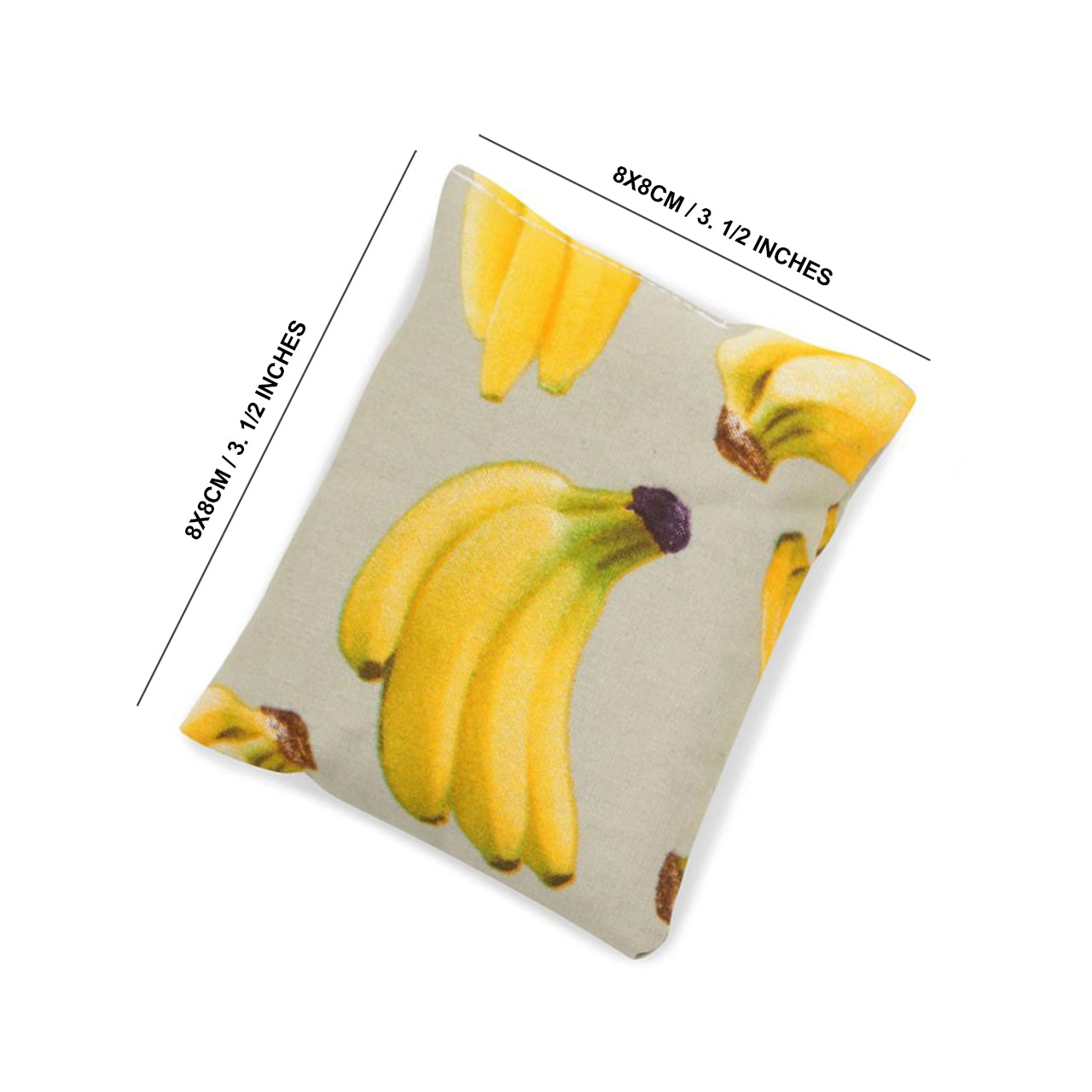Eco-Friendly Stress Relief Hand Warmer, 8x8cm Herbal Therapy Pack, Reusable Heat & Cold Pad with Banana Print