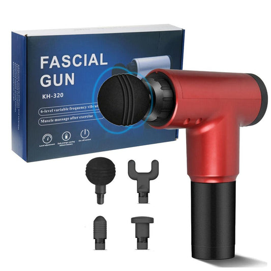 Fascial Massage Gun KH-320 | 4 Interchangeable Heads | Deep Tissue Percussion Massager for Muscle Recovery & Pain Relief