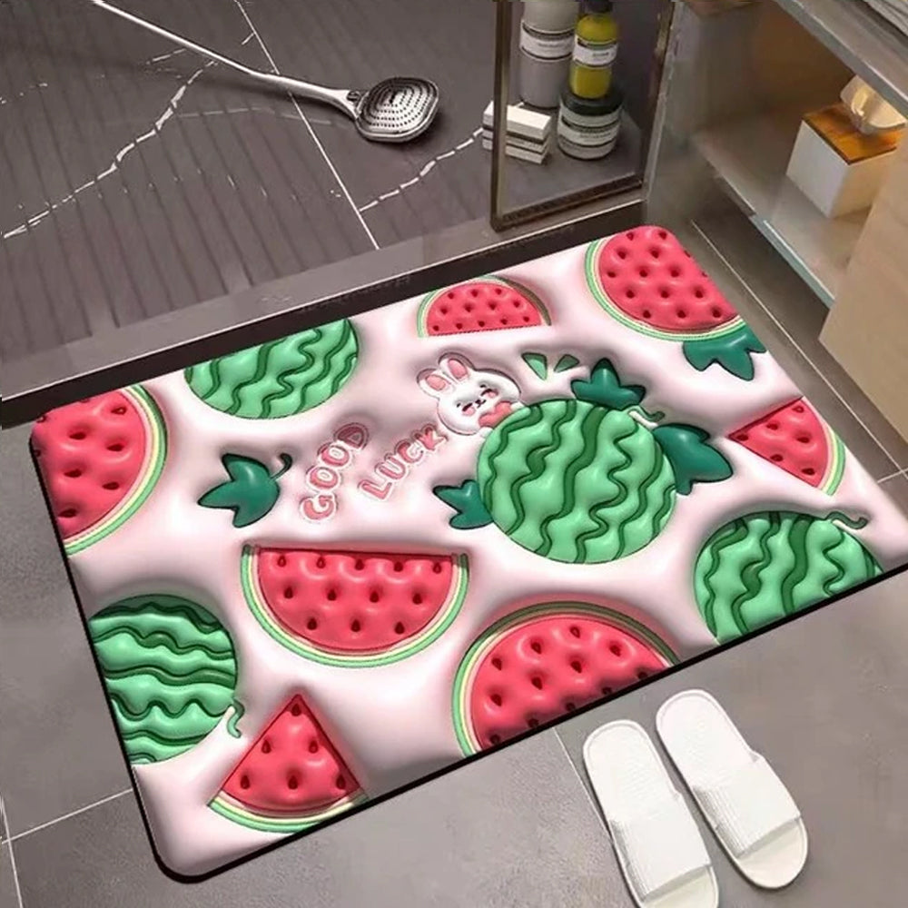 Non-Slip 3D Bathroom Rug, Absorbent Floor Carpet for Home & Bathroom"