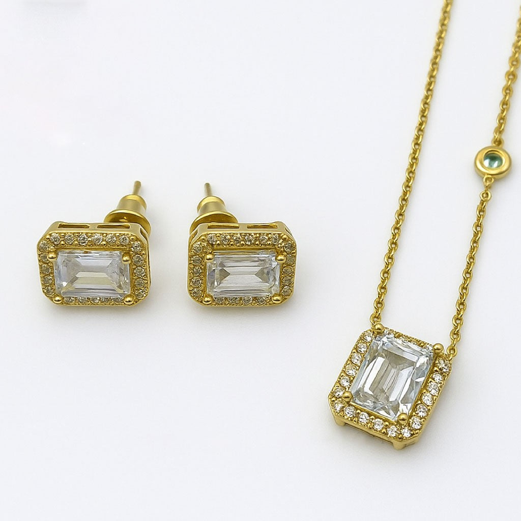 Jewelry Set for Women - Fashion Jewelry Silver/Gold Plated Necklace and Earrings Set