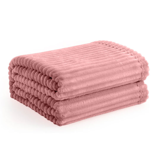 Premium Ultra Soft Fluffy Corduroy Comforter Blanket for Bed & Sofa – Thick Warm Fleece (Various Colors)