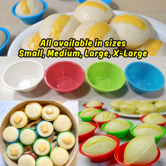 Plastic Puto Molder Set – 12 & 50 Pcs | Food-Grade Cups for Puto, Kutsinta, Steamed Rice Cakes | Small to XL Sizes