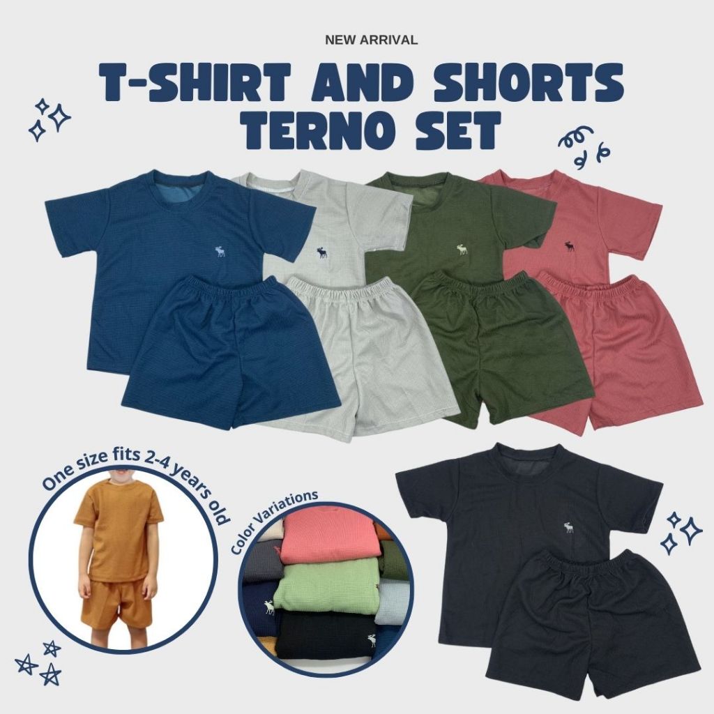 Kids Waffle Terno, 2-4 Years Old Outfit, Boys Girls Terno Pambata, Clothing Set