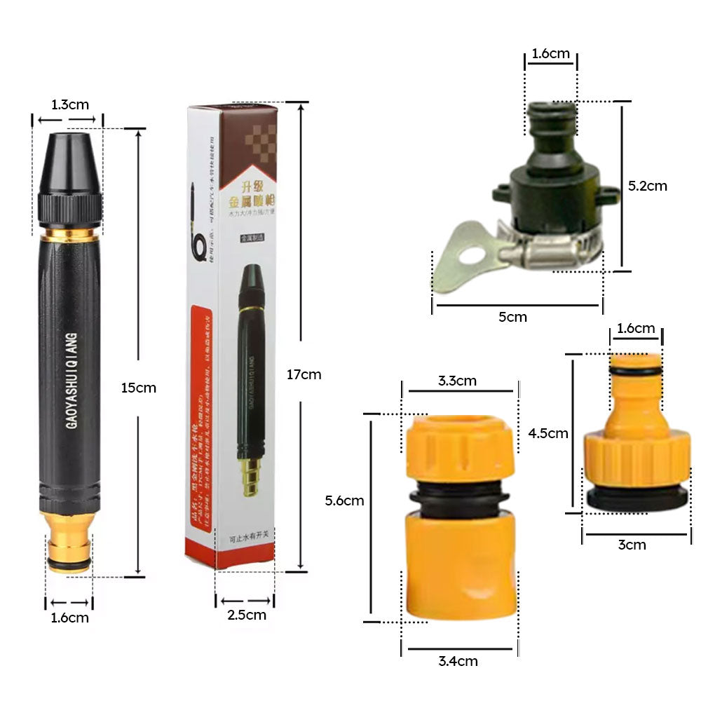 High Pressure Power Water Spray Gun Metal Brass Nozzle Car Garden Wash Hose Pipe