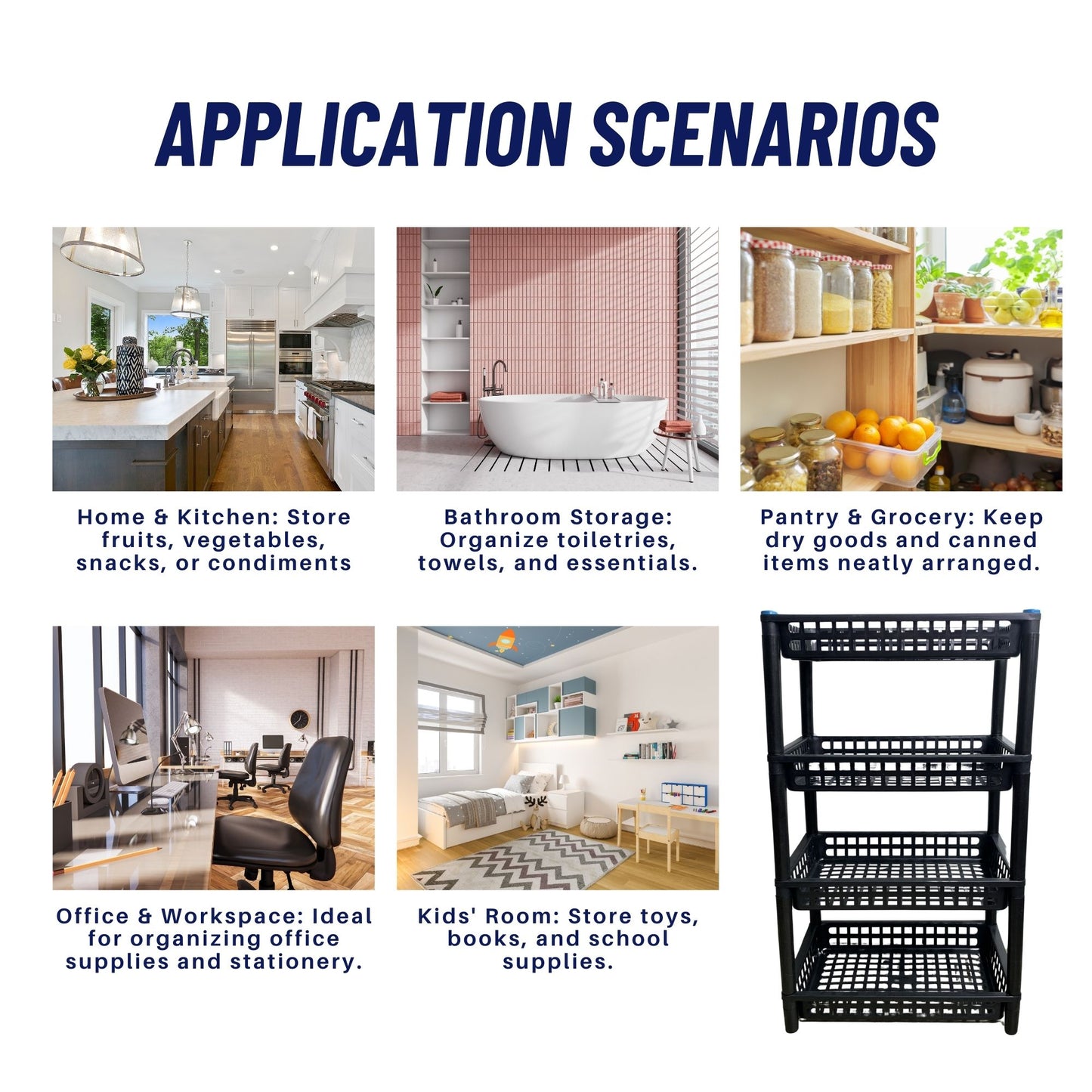 2/3/4-Layer Basket Shelf | Multi-Purpose Space-Saving Basket Organizer for Home & Kitchen