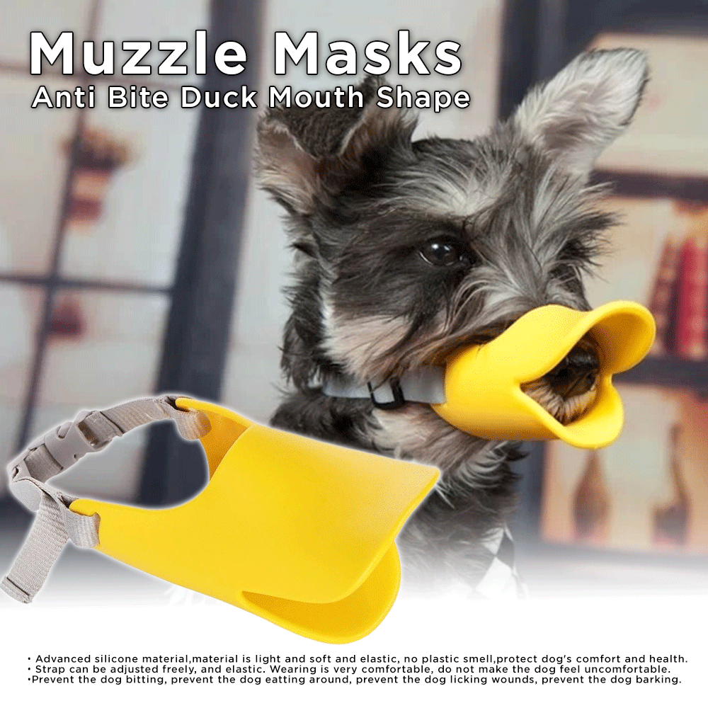 Adjustable Dog Muzzle Mask | Anti-Bite & Anti-Bark Silicone Duck Mouth Design | Soft, Comfortable & Safe for Pets