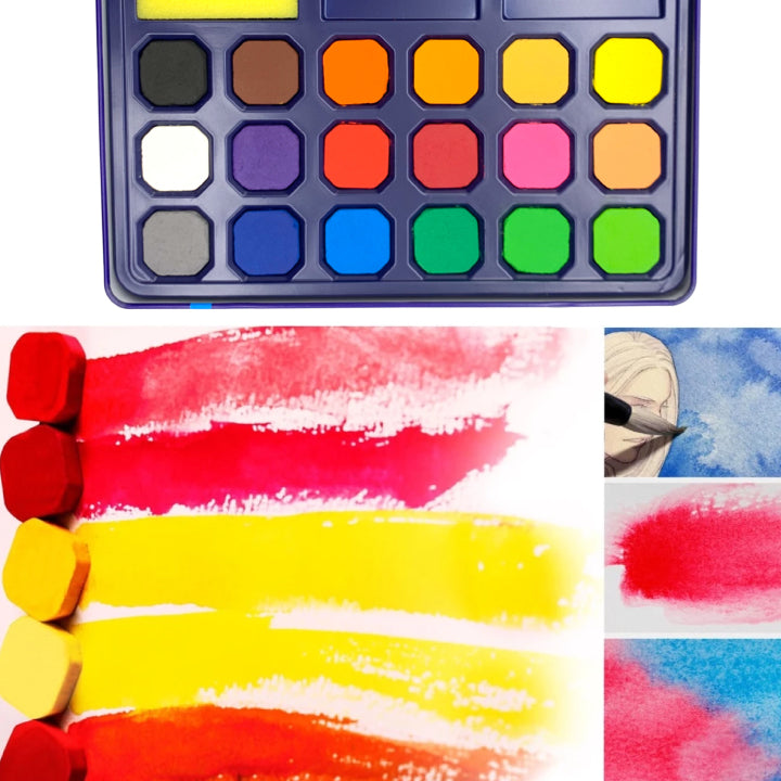 Watercolor Paint Tin Box Set High Class Color 12,18,24 Watercolor Paint Tin Box Set