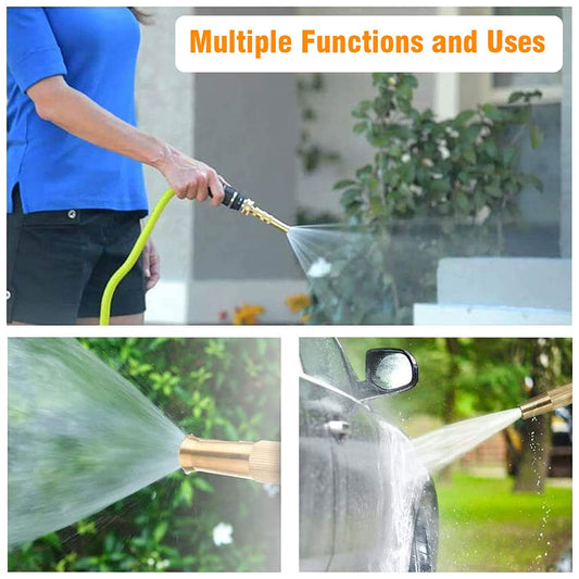 High-Pressure Water Gun Nozzle / Adjustable High Pressure Water Spray Gun Brass Nozzle Garden Hose Pipe Lawn Car