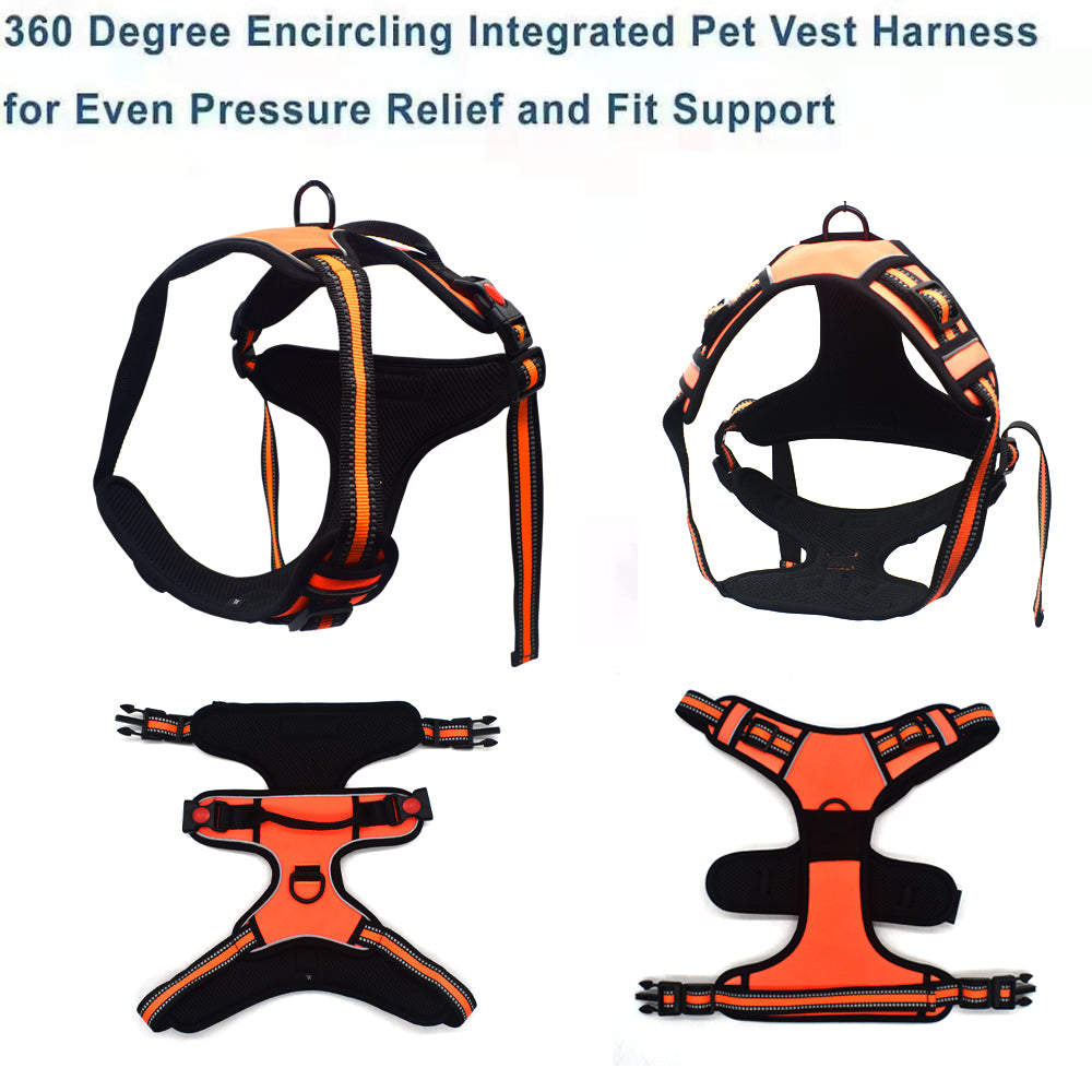 No-Pull Dog Harness for Medium & Large Dogs – Adjustable, Reflective, Padded Vest with Back Leash Clip – Pet Safety Gear