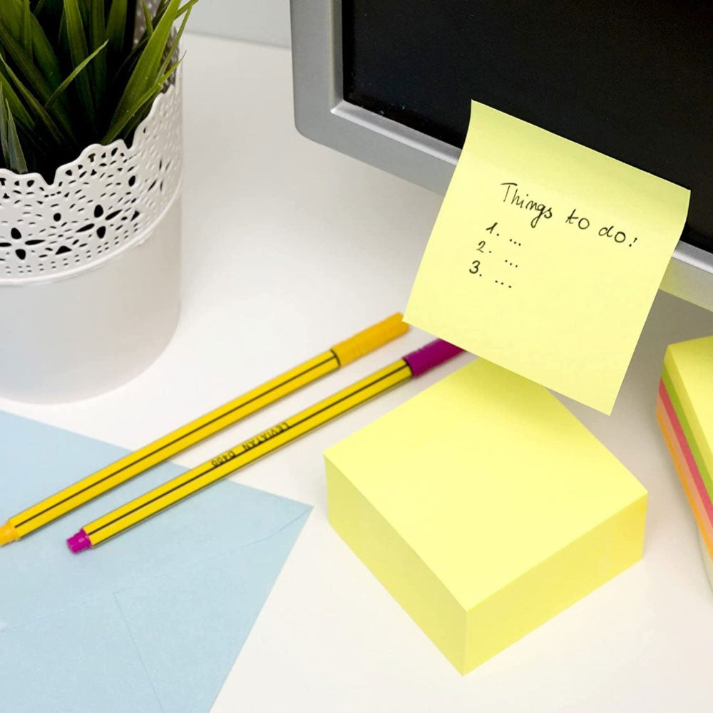 Sticky Notes Pad 3x3 Inch | Easy-Peel Adhesive Memo Notes | Tear Correctly for Smooth Stick | Office & School Use