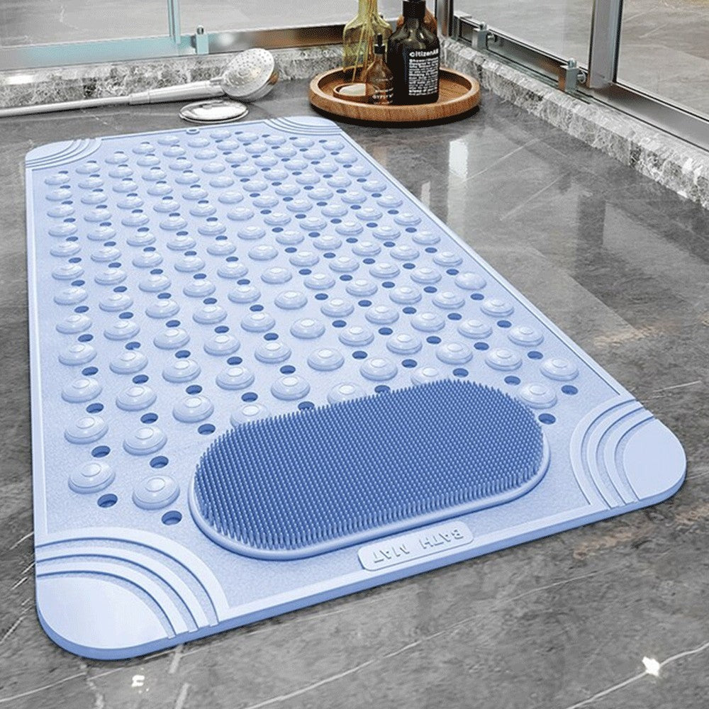 Non-Slip Massage Shower Mat with Suction Cups | Bathroom Foot Scrubber & Exfoliator | Anti-Slip Bath Mat 36x69cm