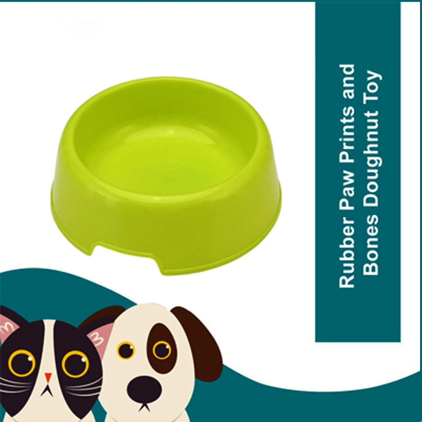 Non-Slip Pet Food Bowl PP Resin Durable Cat Dog Feeding Dish with Anti-Skid Base & Side Buckle