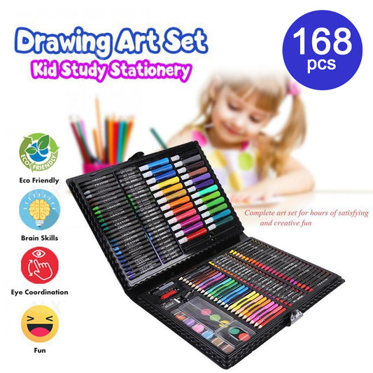 Color Marker Water Color Color Pen Set Colorful Pencil Wax Crayon and Oil Painting Brush Children Drawing Pen Tool Set Art Drawing Set Kids Gift Size:(150pcs\set)(168pcs\set)
