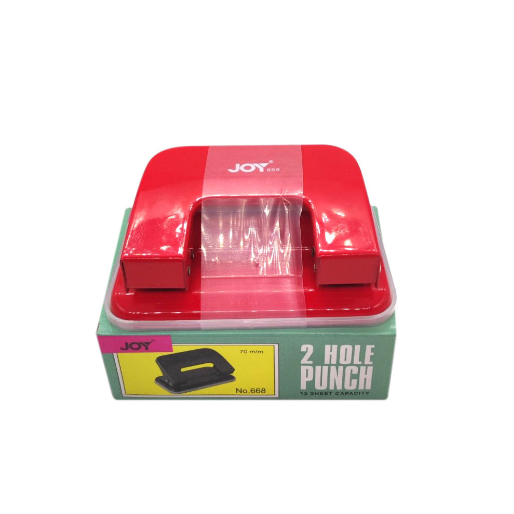 JOY 2 Hole Punch Heavy Duty Paper Puncher - Office & School Metal Punching Tool - A4 Document Binder