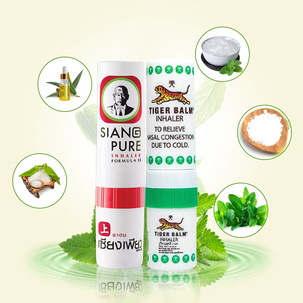 Nasal Inhaler Aromatherapy Fresh Cooling Menthol Herb Eucalyptus Essential Oils