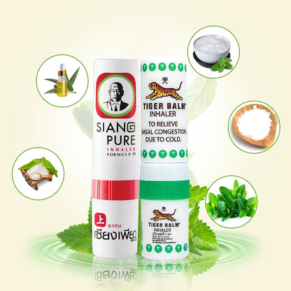 Nasal Inhaler Aromatherapy Fresh Cooling Menthol Herb Eucalyptus Essential Oils