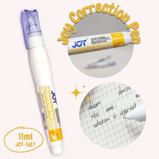 Joy Correction Pen Quick-drying Correction Fluid White Erase Pen Type Protection Correction Tape Writing Corrective Pens Stationery For School, Office & Home