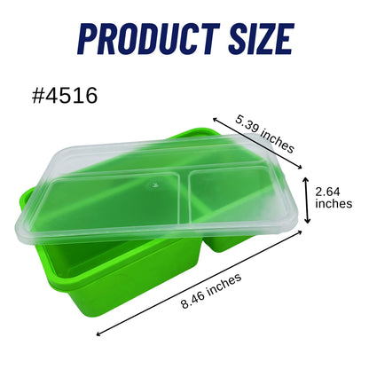Lunch Box with Partition – Divided Bento Box | Reusable & Good Quality Food Container | Transparent Cove #4516