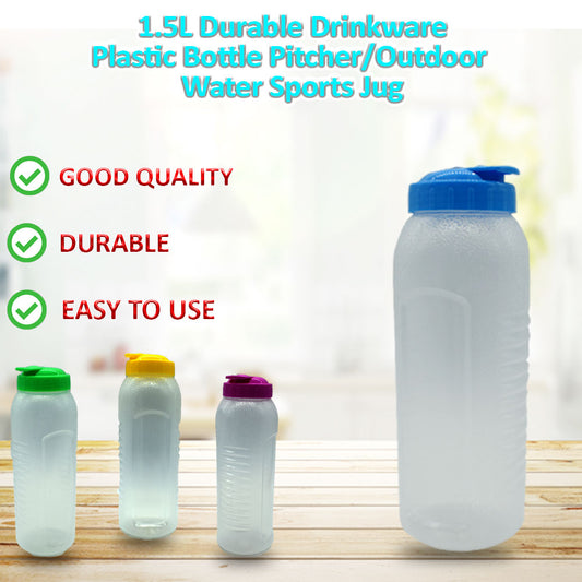 Reusable Plastic Squeeze Bottle with Colorful Flip-Top Lid – Leakproof Drink Dispenser for Sauces, Juices & Water (4-Pack)