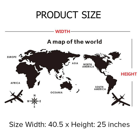DIY Wall Sticker World Map For Office Living Room TV Background Home Decoration Mirror Wallpaper