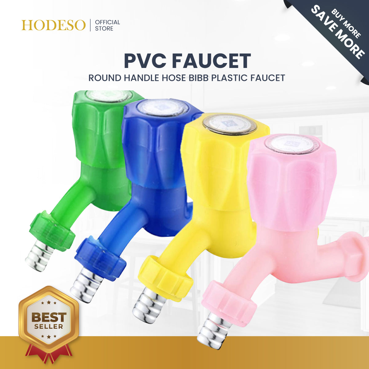 PVC Faucet Round Handle Hose Bibb Plastic Faucet