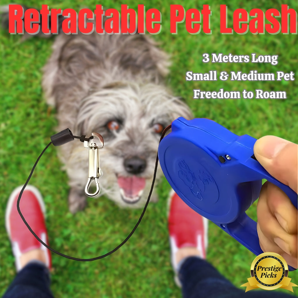 3m Long Automatic Retractable Dog Cat Leash Round String Adjustable Rope Pet Extending Leash Neck