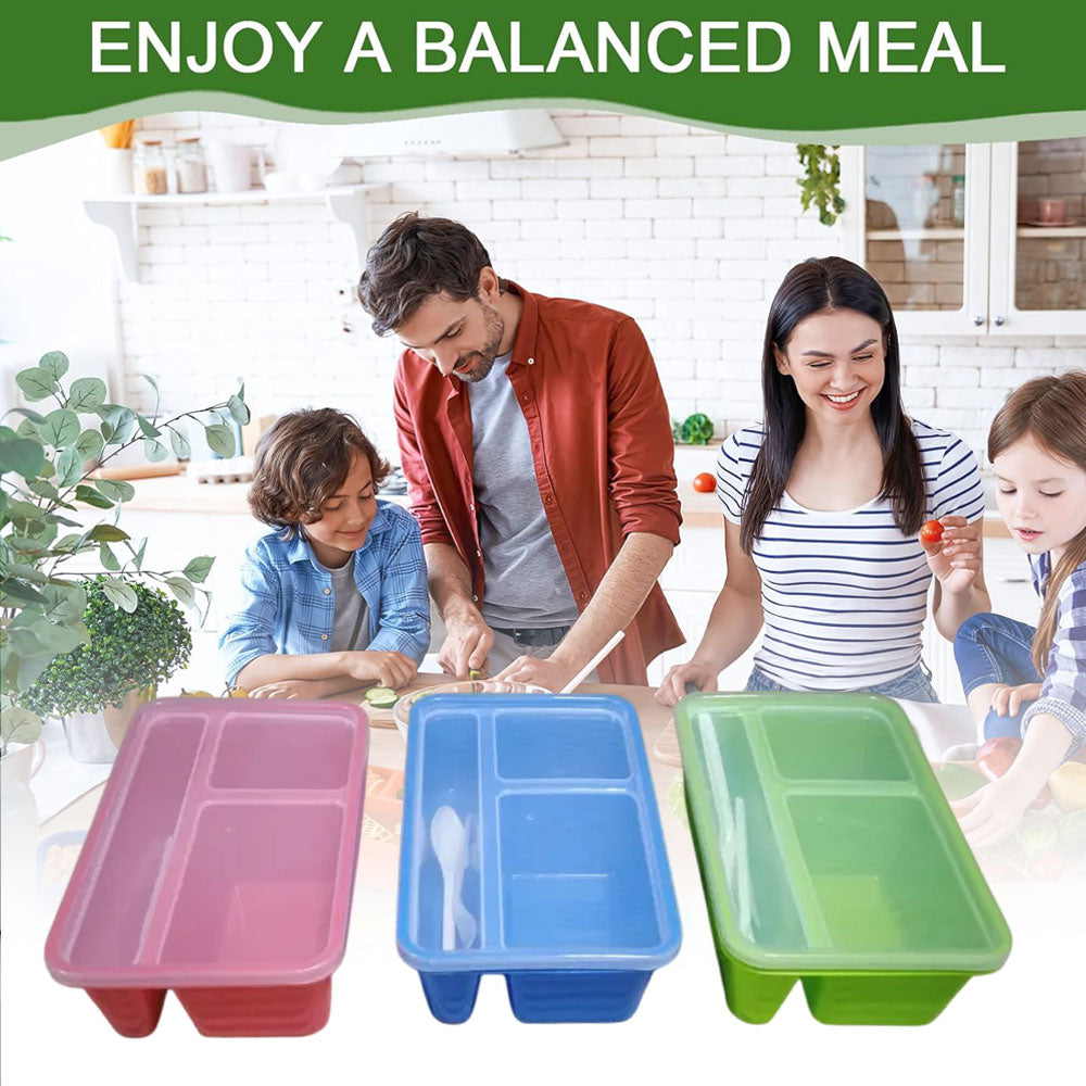 Lunch Box with Partition – Divided Bento Box | Reusable & Good Quality Food Container | Transparent Cove #4516