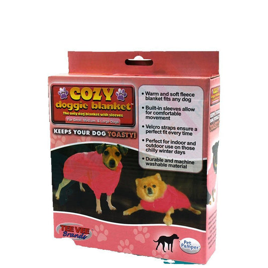 Cozy Dog Blanket with Sleeves – Warm Fleece Pet Jacket for Small & Large Dogs, Winter Puppy Coat