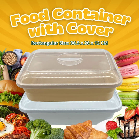 Food Container with Cover – Rectangular Storage for Snacks, Fruits, Veggies & More / Ideal for Indoor & Outdoor Use