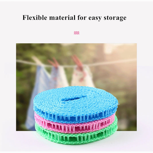 5m Nylon Hanging Rope Home Storage Clotheslines Outdoor Drying Rack Clothesline Non-slip Washing Clothes Hangers Line Rope [BB-22]