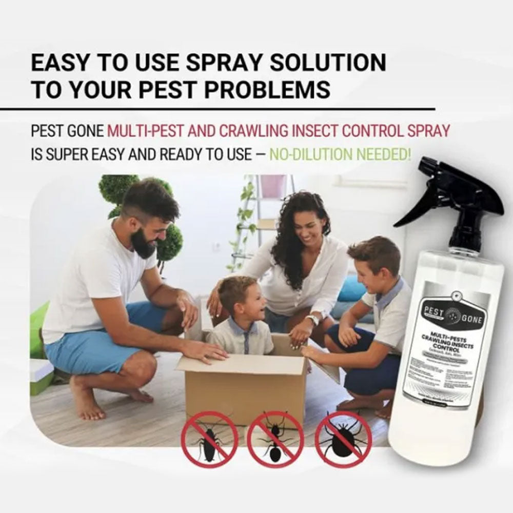 Pest Gone Multi-Pest Anti Cockroach, Ants, Mites, Termite Odorless Pest Control Spray Solution Spray 1000 ml Refill Pouch and Sprayer Bottle