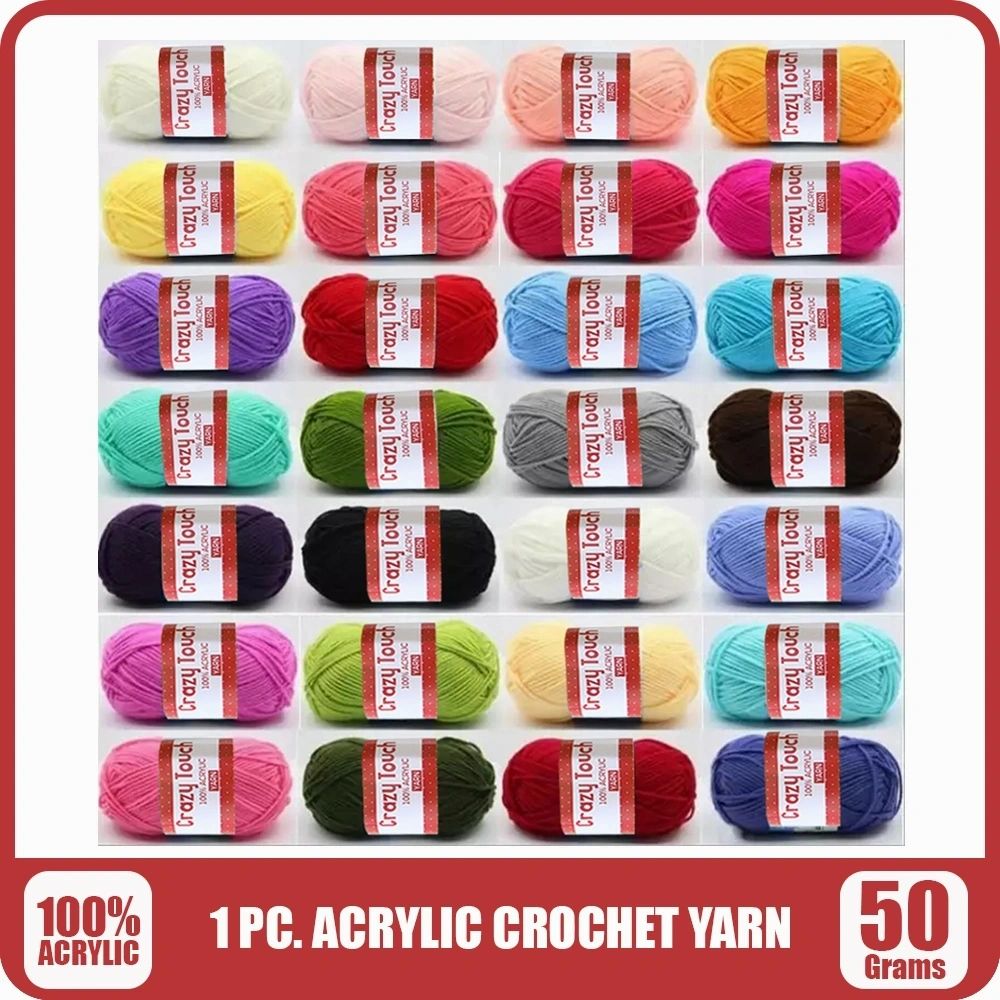 1pc. 50gram/Ball Acrylic Line Wool Yarn Thread Crochet Hook Weave Hand Knitting Soft Acrylic Yarn for DIY Scarf Sewing Supplies