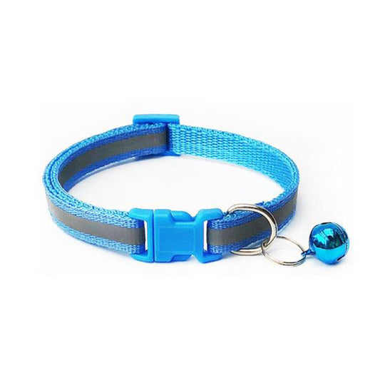 Adjustable Cat Collar with Bell - Soft Nylon Safety Kitten Collar for Small Pets, Reflective & Colorful Design