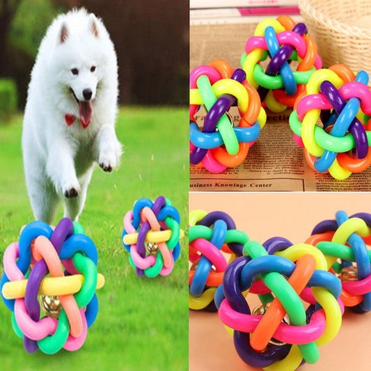 Colorful Pet Chew Toy Ball - Interactive, Durable & Non-Toxic Rubber for Dogs & Puppies - Bite-Resistant Play Ball