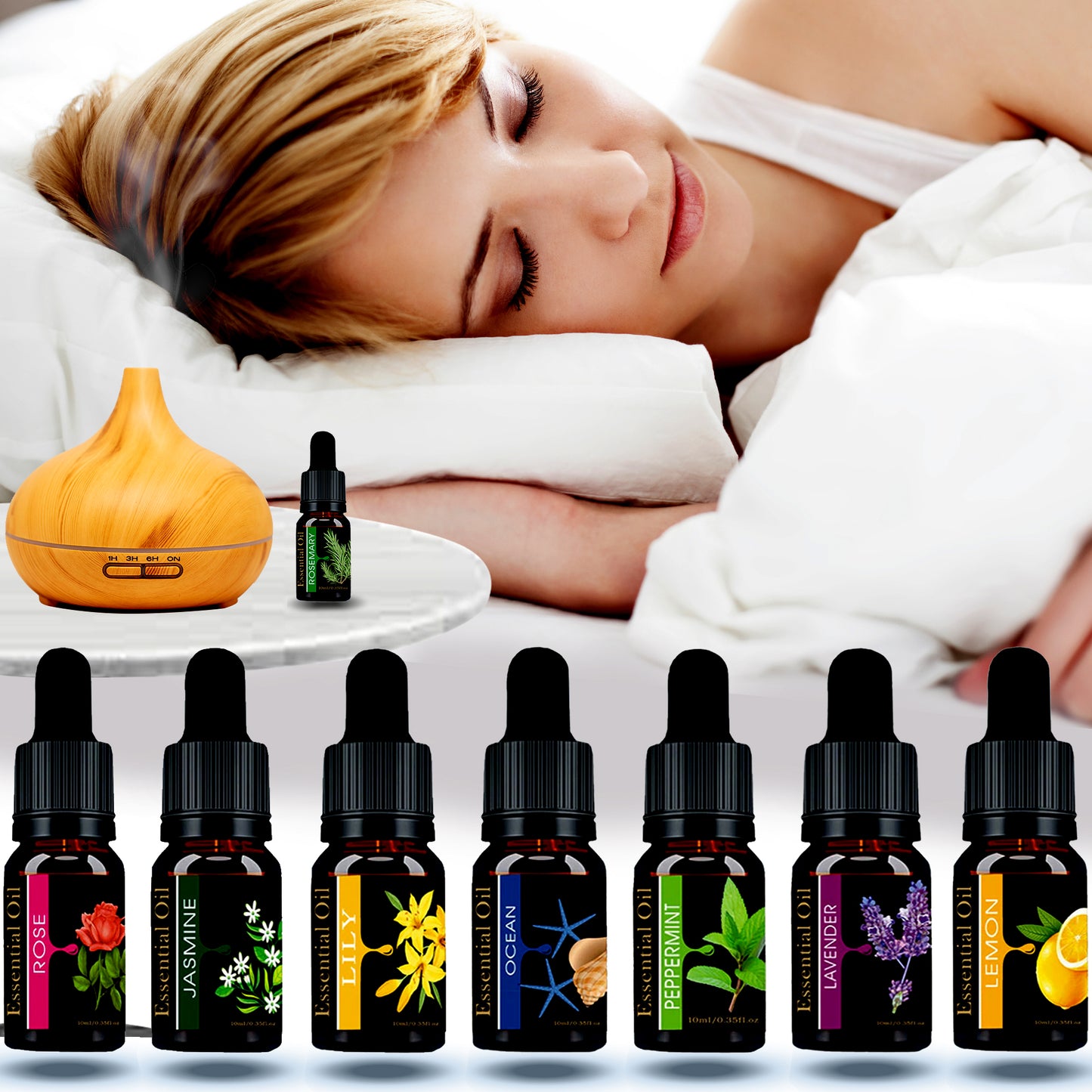Humidifier Aromatherapy Pure Essential Oil Fragrant Essential Oil 10ml Dropper Essential Oils To Help Sleep, Study and Work Gathering to Refresh
