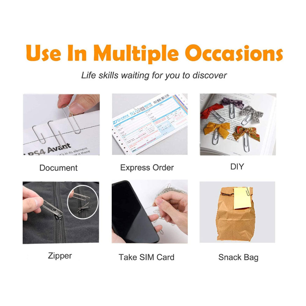 100 Pcs, Per Box Nickel Paper Clips, Suitable for Office, School Document Organizing, And Daily Use