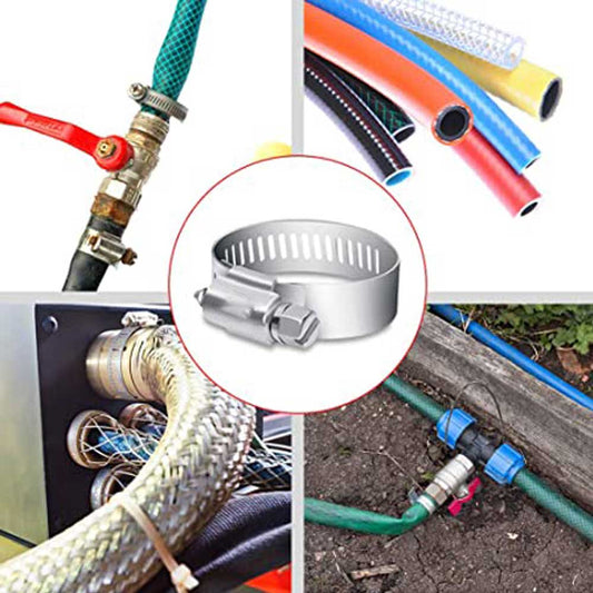 1 Pc Full Stainless Steel Adjustable Worm Gear Hose Clamp